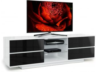 Gloss White and Black Large TV Cabinet Avitus