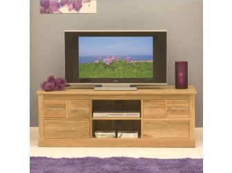Oak Wide Tv Cabinet With Drawers COR09B