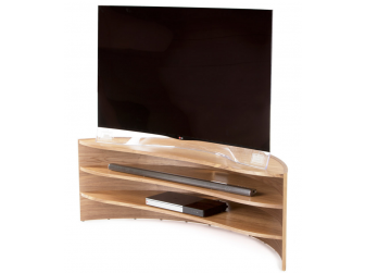 Tom Schneider Curvature 1250 Natural Oak Hand Made TV Stand