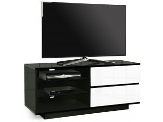 Gloss Black and White TV Cabinet Gallus