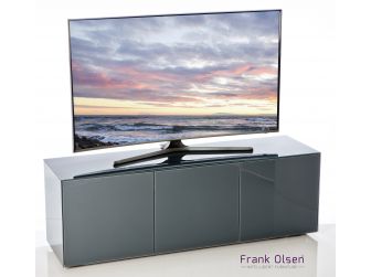 Frank Olsen Intelligent Design Furniture TV Cabinet - Grey Gloss with Grey Glass Doors