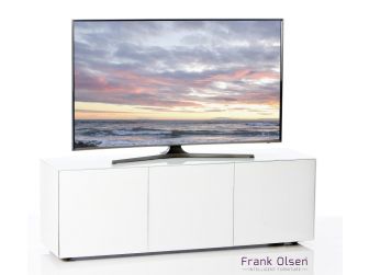 Frank Olsen Intelligent Design Furniture TV Cabinet - White Gloss with White Glass Doors